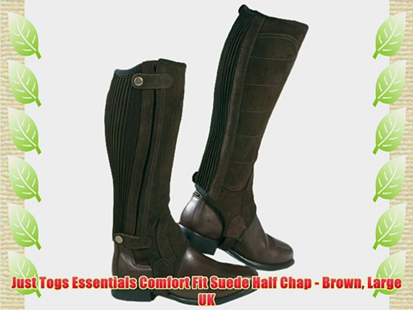 Just Togs Essentials Comfort Fit Suede Half Chap Brown Large Uk