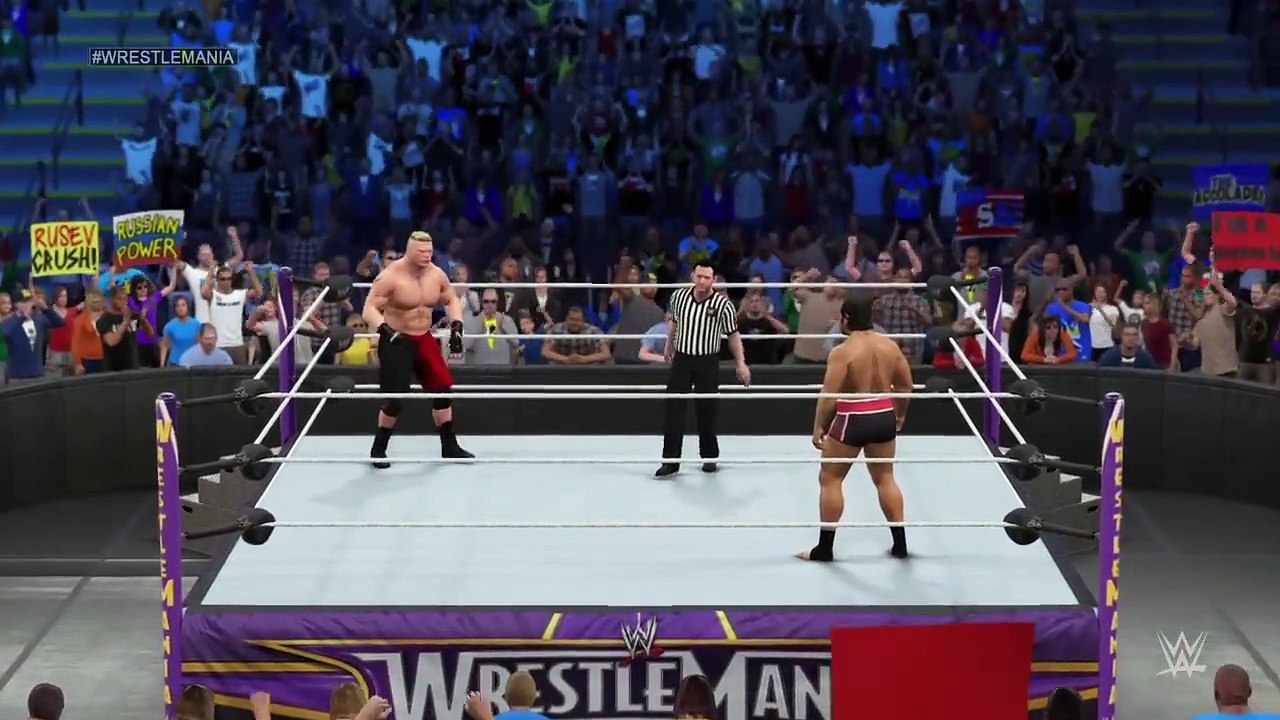 WWE 2K15 Dream Match #1 [Brock Lesnar Vs Rusev] || Las Man Standing Match ||