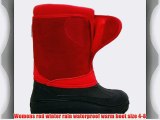 Womens red winter rain waterproof warm boot size 4-8