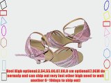 Blue/Pink/Red Hexagon Five belt clip Ladies Ballroom Latin shoes-EU36~EU41 (EU38/24.5CM Pink)