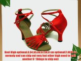 Red Chinese knot stain of Ladies Latin dance shoes-Red(EU36~EU41) (EU36/23.5CM Red)
