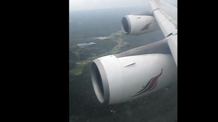 Sri Lankan Airlines Airbus A340 Landing in Colombo Sri Lanka 4R-ADF, final approach to Katunayake