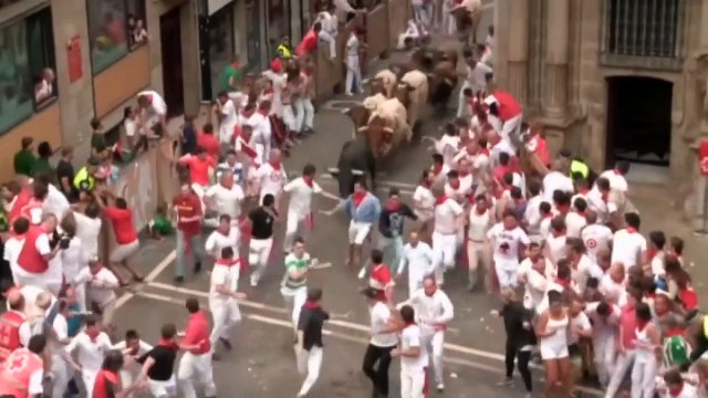 Two injured in Pamplona bull run