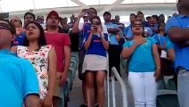 India Vs Pakistan - National anthem by 40000 Indian Cricket Fans