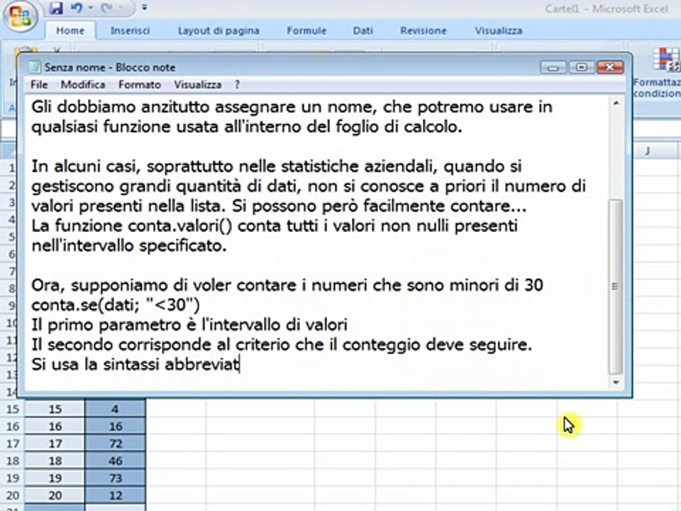 Formule utili in Microsoft Excel e OpenOffice