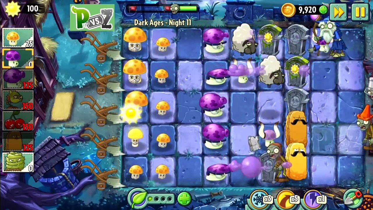 Dark Ages Part 2 - Night 11- New Wizard Zombie - Plants vs Zombies 2