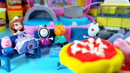 play doh peppa pig pizza chef sofia the first toy videos 2015 pizzeria playset