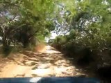 Driving Down A Mexican Dirt Road In Oaxaca Mexico