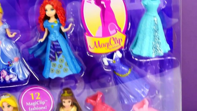 12 Disney Princess Magiclip Fashions Sparkle Dresses Belle Rapunzel Cinderella Merida Frozen Elsa