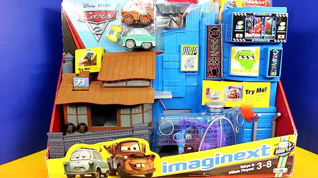 Disney Pixar Cars Imaginext Tokyo & Villian Playset & Grem Acer & Spy Camera Lightning McQueen Mate