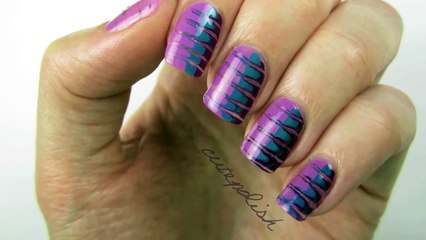 Radiant Orchid Nails (using a toothpick!)