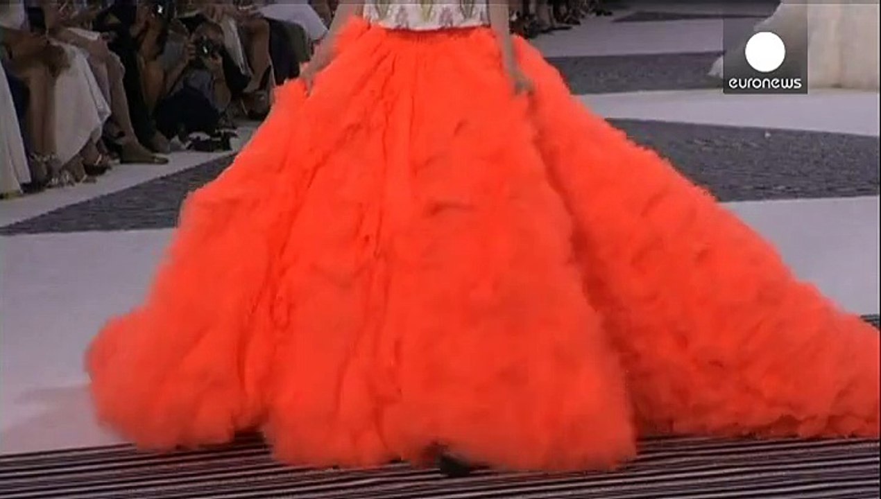 Valli 'eccentric' Dior inspired by Flemish masters at Paris Fashion Week