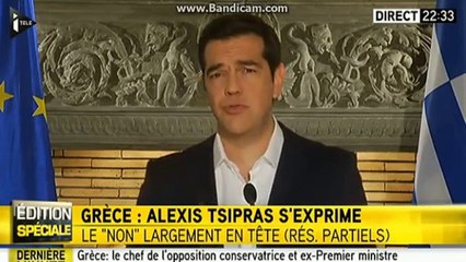 Alexis Tsipras apres le NON Grèque (Français, 5 Juillet 2015)