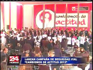 Lanzan campaña de seguridad vial 'Cambiemos de actitud 2013'