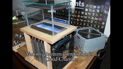 Uranium minerals inside a cloud chamber