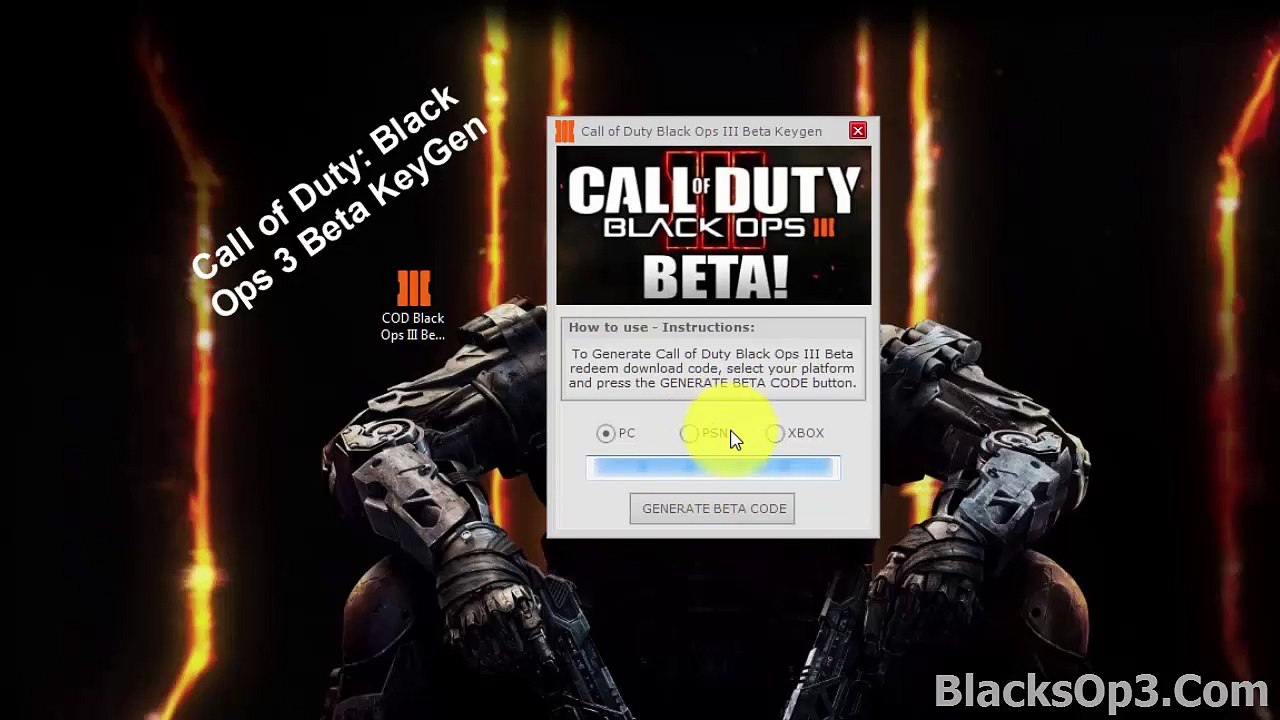 Call of Duty Black Ops III Beta Code Generator FrEe Download