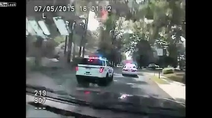 Así es como policías persiguen a un ladrón que huía en una patrulla robada