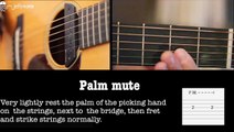 How to read tab - Palm mute - Beginner guitar lessons