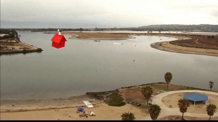 Il fabrique un Snoopy volant sur sa niche