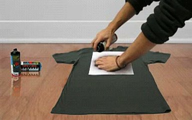 How to make a stencil t-shirt. CIOOMOYOKO.com