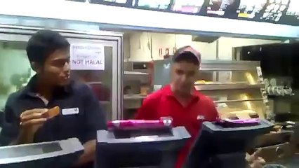 KFC Punchbowl Employee Goes Crazy