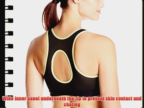 Shock Absorber Women's Zip Plunge Sports Bra - Black/Green 32DD