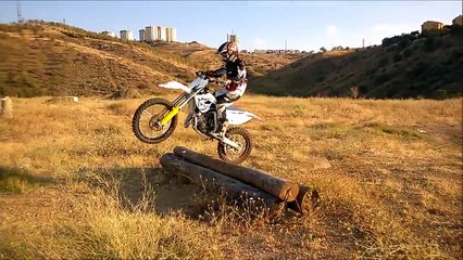 Enduro Dirt Bike Log Crossing Jumping training -  Husqvarna TC 85 cc