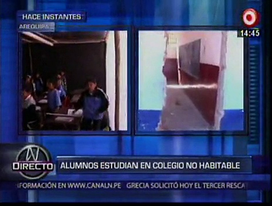 Escolares de Arequipa estudian con precarias aulas en estadio