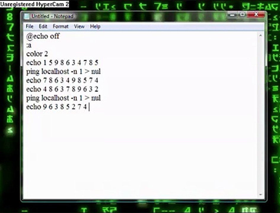 How to make the matrix falling code using notepad!.wmv