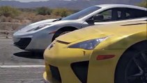 Course et Vitesse max :  Bugatti Veyron vs Lamborghini Aventador vs Lexus LFA vs McLaren MP4-12C