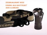 New Zebralight H52 Headlamp Cool White - 300 Lumens - use AA battery Top