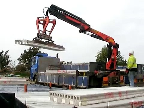 Insulated concrete forms - laying precast slabs