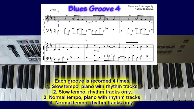 Cool Blues Piano/Keyboard Grooves Example 4