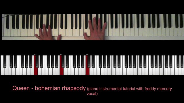 Queen - Bohemian Rhapsody (piano instrumental tutorial)