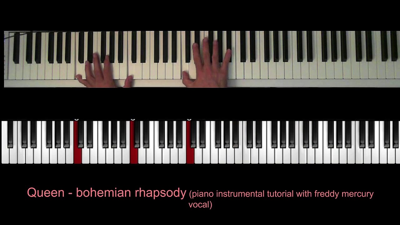 Queen - Bohemian Rhapsody (piano instrumental tutorial)