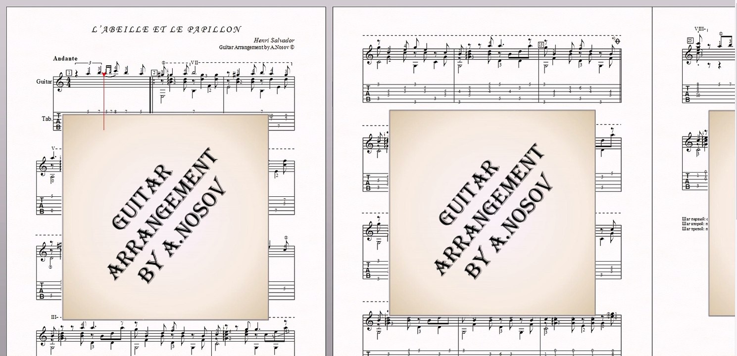 L’abeille Et Le Papillon (H.Salvador) Sheet music for guitar