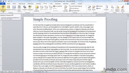 MS Word  Checking spelling and grammar