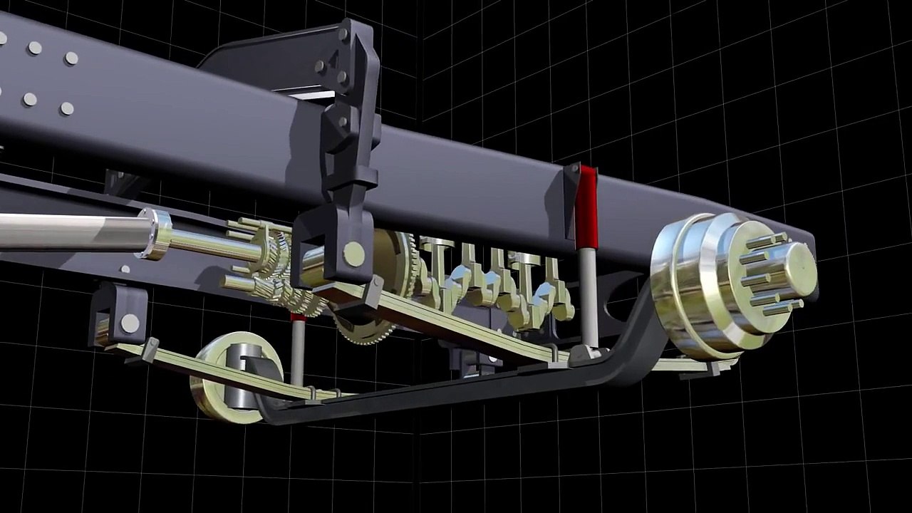 Truck suspension 3D animation