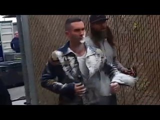 Adam Levine Gets Hit In The Face With Flour