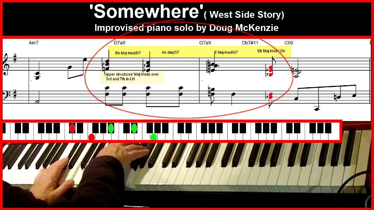 'Somewhere' - (West side Story) - Jazz piano tutorial