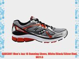 SAUCONY Men's Jazz 16 Running Shoes White/Black/Silver/Red UK11.5