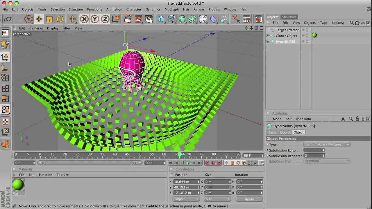 Cinema 4D Tutorial-Target Effector in MoGraph