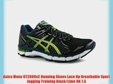 Asics Mens GT2000v2 Running Shoes Lace Up Breathable Sport Jogging Training Black/Lime UK 7.5