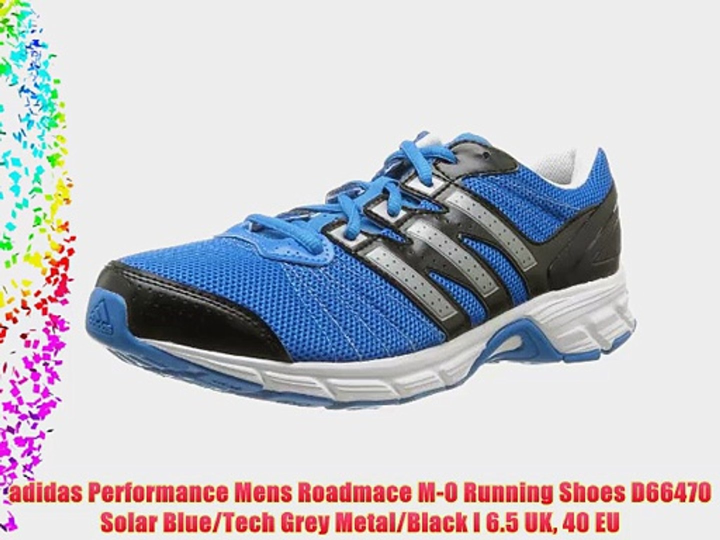 adidas Performance Mens Roadmace M-0 Running Shoes D66470 Blue/Tech Metal/Black - video