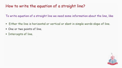 How to write equation of straight line? (1)
