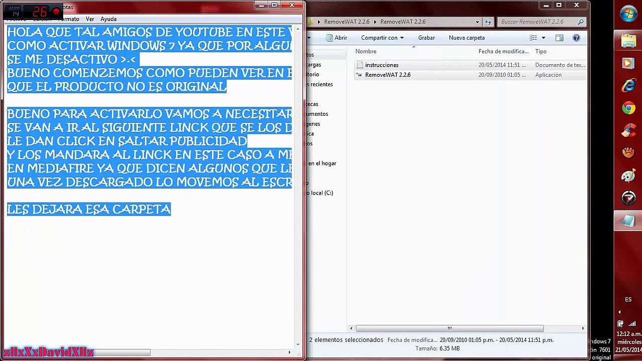 ACTIVACIÓN DE WINDOWS 7 [REMOVE WAT] 21-05-2014 LINCK [MEDIAFIRE Y MEGA]