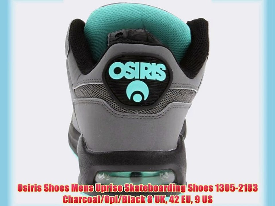Osiris Shoes Mens Uprise Skateboarding Shoes 1305-2183 Charcoal/Opl/Black 8 UK 42 EU 9 US