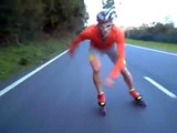 Danny Ruiz rollerblading in doble push at 50km/h