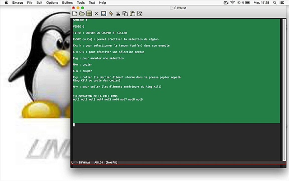 GNU Emacs Semaine 1 Vidéo 6/8