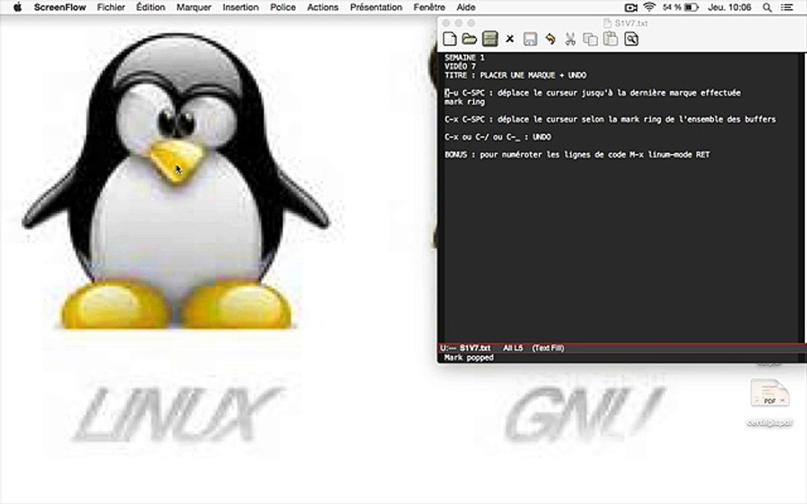 GNU Emacs Semaine 1 Vidéo 7/8